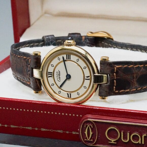 Cartier Ladies Vendome Gold 24mm Watch w/ Box + Tag main image 8